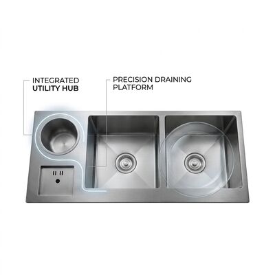 Buen precio Farmhouse 28x19 Workstation Kitchen Sink SUS304 16 Gauge with Cutting Board en línea