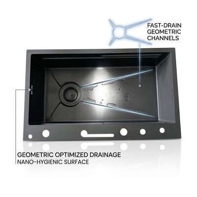 Buen precio Undermount 33x22 Handmade Double Bowl Kitchen Sink SUS304 60/40 Split 18 Gauge online