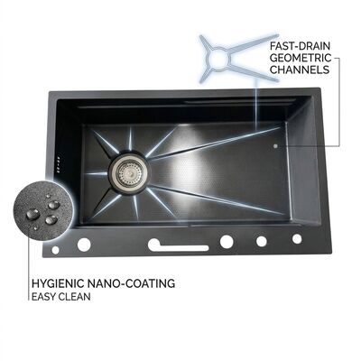 Buen precio 33 Inch Corner Kitchen Sink Double Bowl SUS304 18 Gauge Space Saving Handmade en línea