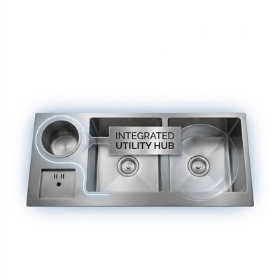Buen precio 27 Inch Undermount Single Bowl Kitchen Sink 16 Gauge with Cutting Board Set en línea