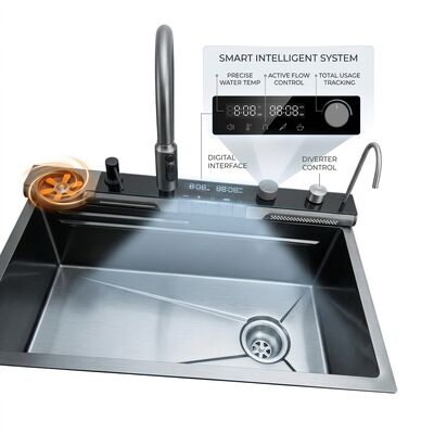 Buen precio 26 Inch RV Camper Van Single Bowl Sink SUS304 20 Gauge with Foldable Faucet online