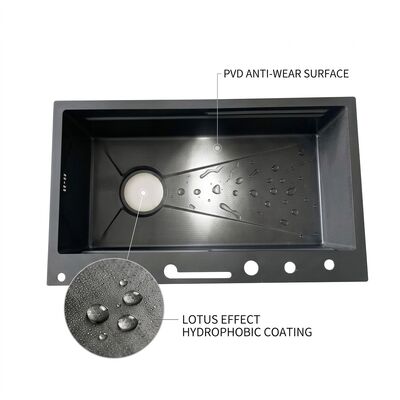 Buen precio 33 Inch Undermount Double Bowl Kitchen Sink 16 Gauge with Soap Dispenser SUS304 online