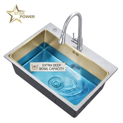 Buen precio 20 Inch Bar Prep Undermount Single Bowl Kitchen Sink 18 Gauge Nano Black Coating en línea