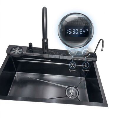 Buen precio 32 Inch PVD Gunmetal Undermount Single Bowl Kitchen Sink 16 Gauge with Cutting Board en línea