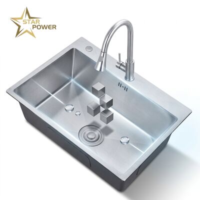Buen precio 24 Inch Undermount Single Bowl Kitchen Sink SUS304 18 Gauge with Nano Coating en línea