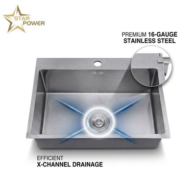 Buen precio 23 Inch Undermount Single Bowl Kitchen Sink SUS304 18 Gauge Gunmetal PVD Finish online